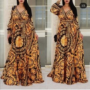 Mock Versace Wrap Dress
